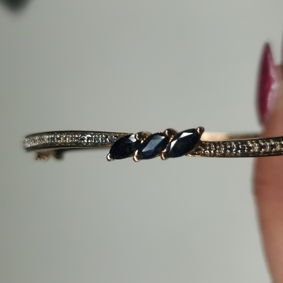 Single Bangle Navy Marquise Stones- Damaged/ Fair/ Acceptable - Picture 13 of 13